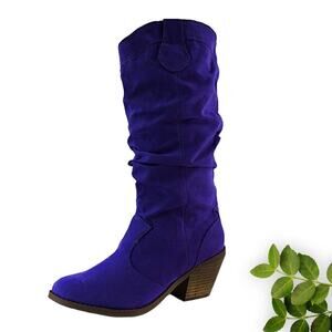 Royal Dark Purple with Comfy‎ Thick Heels